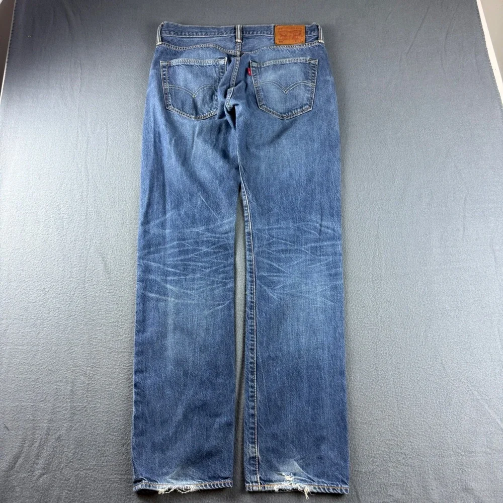 Levis 501 Jeans Men's 32x34 Blue Straight Leg Regular Fit Button Fly Medium Wash